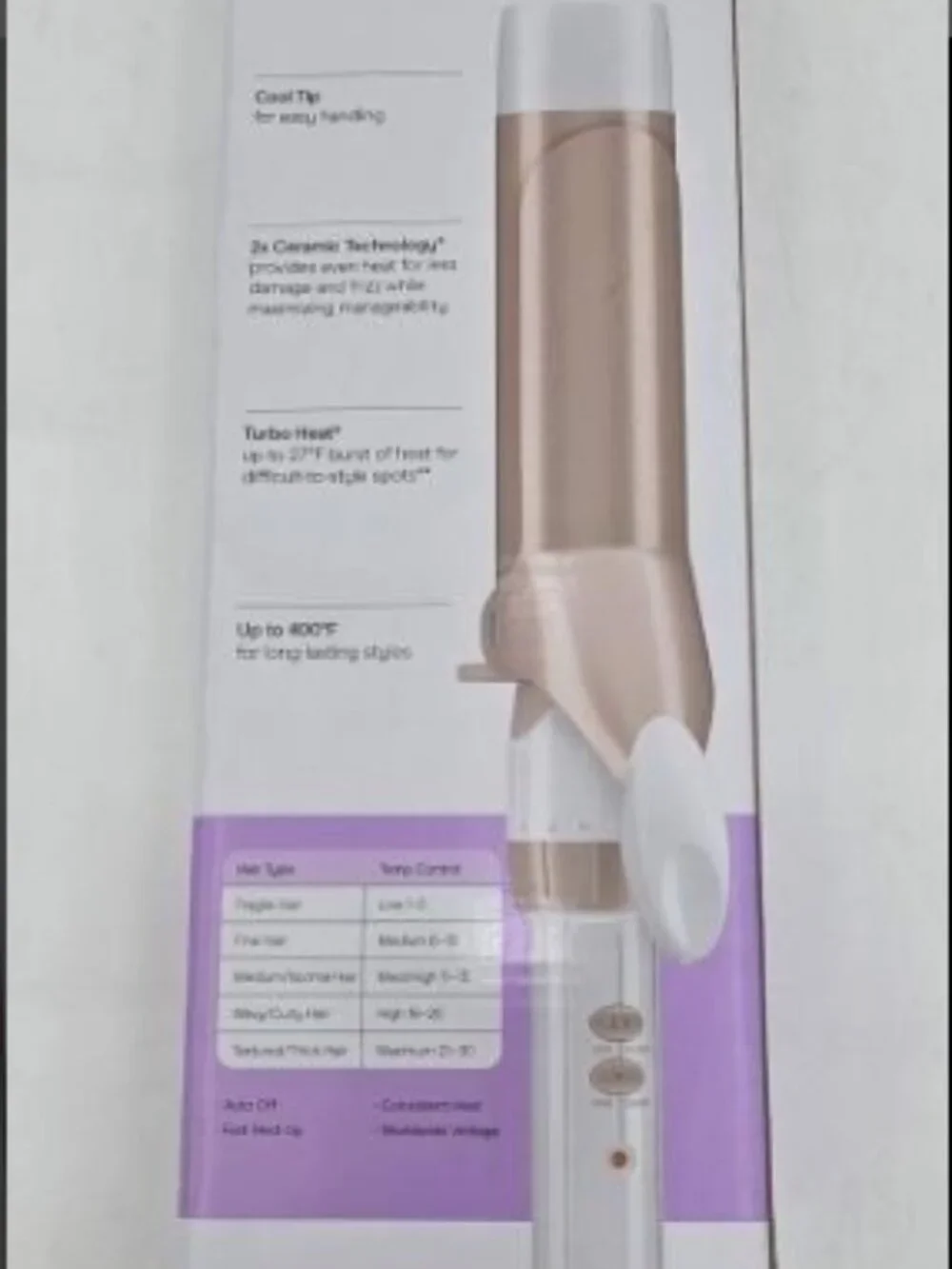 New Conair Double Ceramic 1.5” Curling Iron Rose Gold White